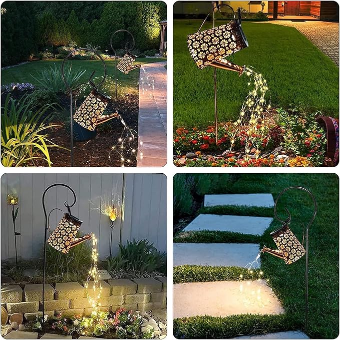 2 Pack Solar Watering Can with Lights,Solar Outdoor Garden Decor Waterproof Hanging Lantern Landscape Lights Outside Decorations for Yard Lawn Patio Gardening Gifts. WDLFCGC