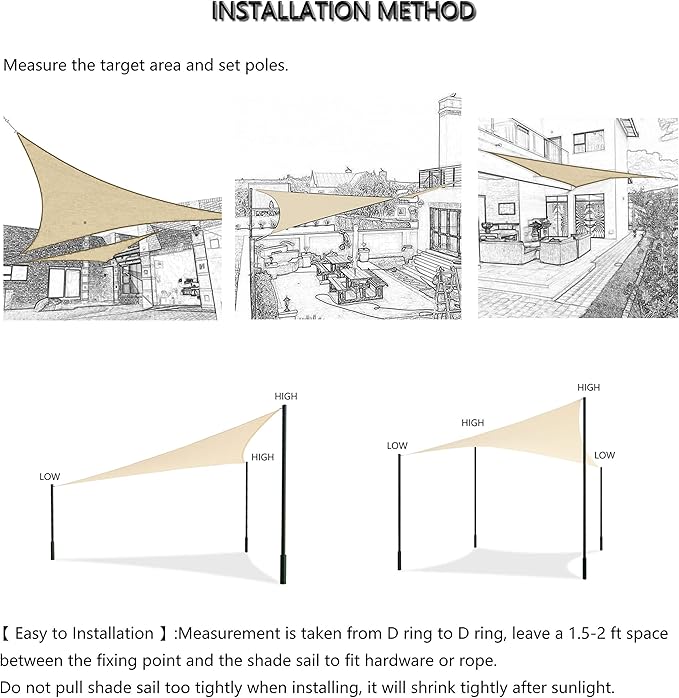 Tronssien Rectangle 10'x13' Sun Shade Sail,95% UV Blockage Canopy Awning for Outdoor Patio and Garden, Yard Activities Tronssien