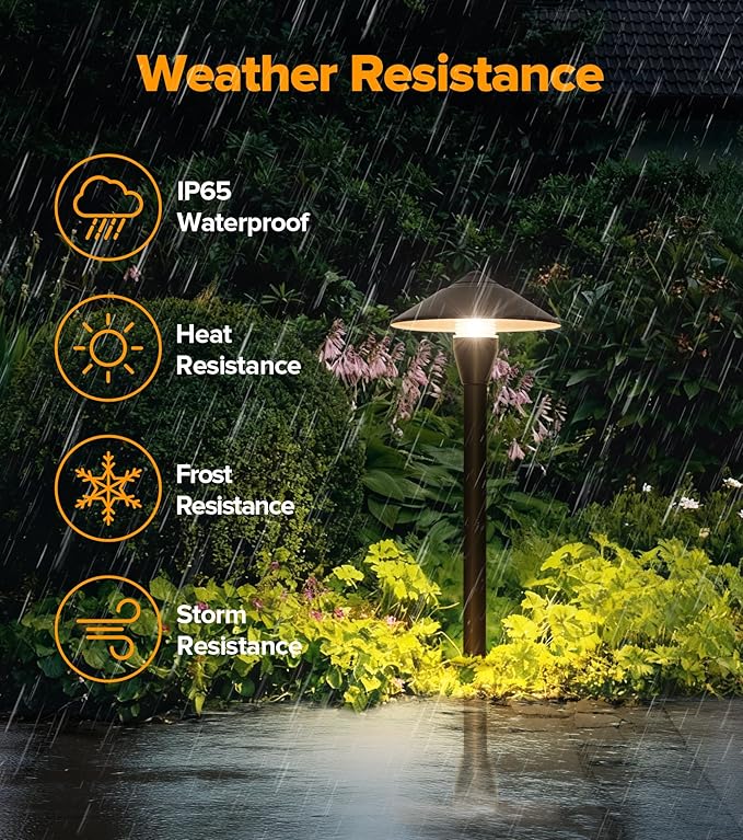 LUTEC 12V Low Voltage Pathway Lights, Die-cast Aluminum Pathway Lights with Connectors，IP65 Waterproof Outdoor Landscape Lighting, 3W 240LM Warm White 3000K for Path, Yard, Garden, 4 Pack LUTEC