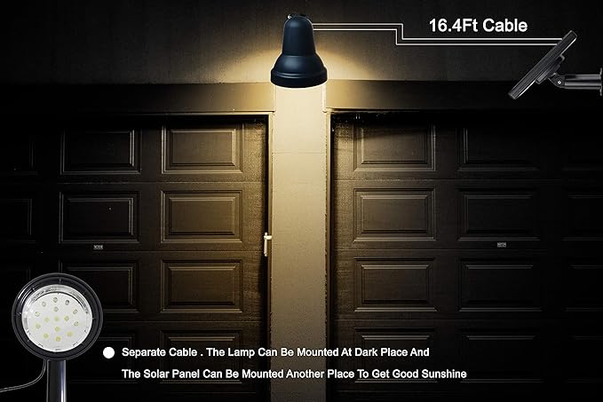 SUNLONG Solar Spotlights Outdoor Waterproof Bright Solar Wall Lights Led Security Flood Light Solar Powered for Flag Patio Front Door Driveways-Automatically Activates at Dusk to Dawn (Warm White) MakeYournightBrightandWarm