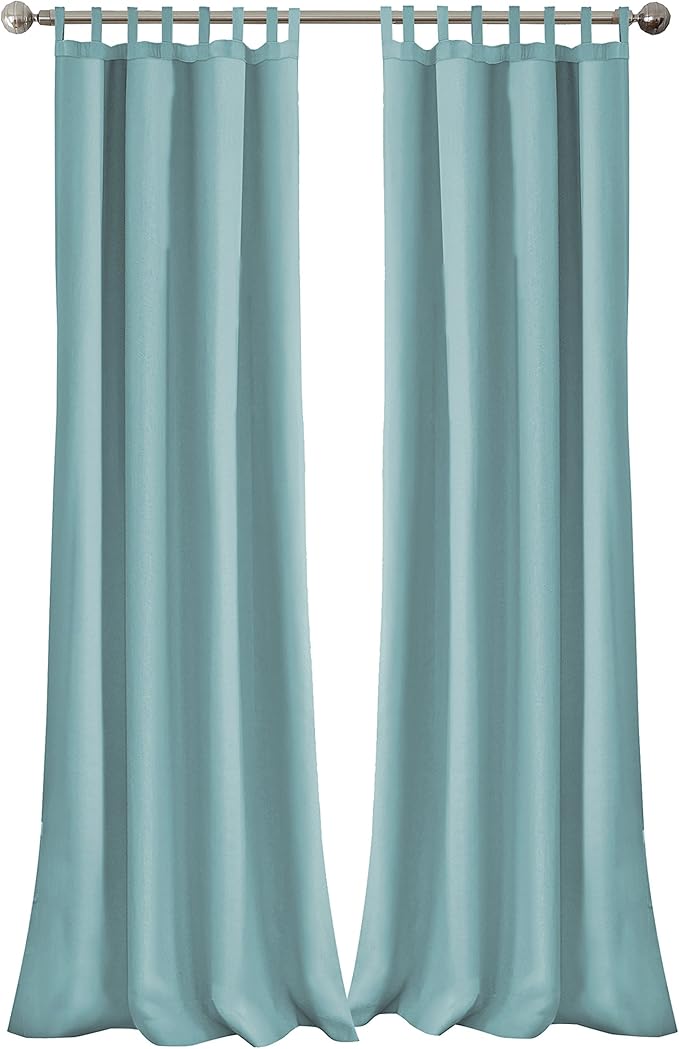 Elrene Home Fashions Matine Weatherproof Tab-Top Indoor/Outdoor Solid Color Curtain Panel for Porch, Pergola, Patio, Deck, 52”W x 95”L, Mineral ElreneHomeFashions