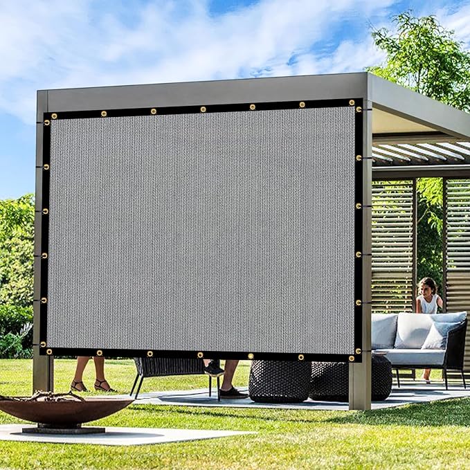 Artpuch Outdoor Pergola Shade Cover 23x24 FT Sun Shade Cloth with Grommets Light Grey 90% UV Protection Canopy Patio Privacy Screen (Customized Available) Artpuch