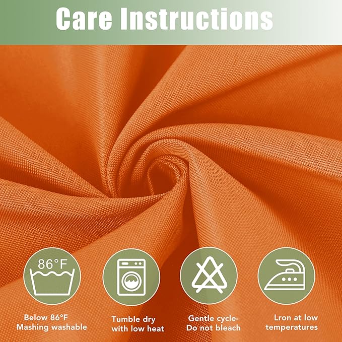 HolidayIdeas Waterproof Outdoor Curtains for Patio, 6 Panels - 54x108 Inches - Weatherproof Privacy Outsides Curtains for Backyard Porch Gazebo, Sunlight & UV Blocking (MeccaOrange, Grommet Top) HolidayIdeas