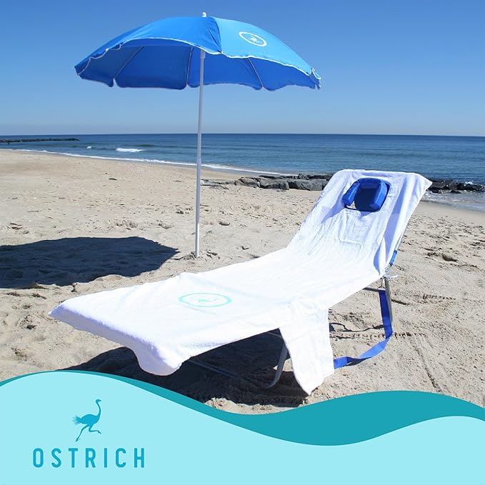 Ostrich The Original Chaise 72 x 22 Inch Lounge Portable Reclining Lounger, Outdoor Patio, Beach, Lawn, Camping, or Pool Tanning Chair, Red OstrichProducts