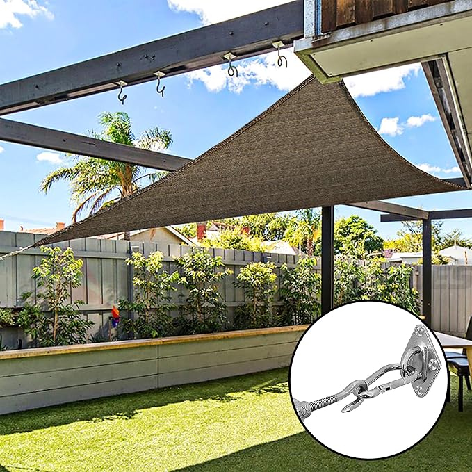 yofit 44 Pcs Shade Sail Hardware Kit, 6 Inch Outdoor Sun Sail Accessories, 304 Stainless Steel Turnbuckles & Brackets for Triangle/Rectangle Sails, Patio Canopy Installation Hardware Set Waterproof yofit