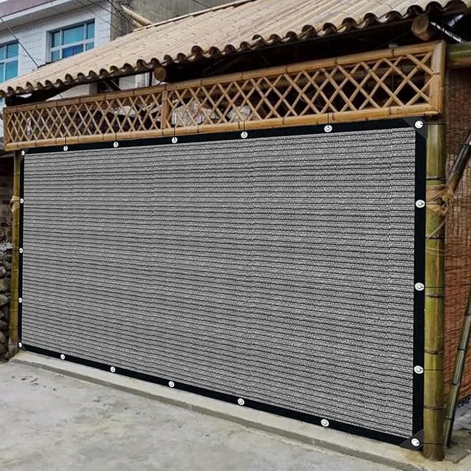 Sun Shade Cloth with Grommets,90% UV Protection Shade Fabric,Pergola Shade Cover Canopy Fence Privacy Screen Balcony,Sunshades for Patio Pergola Garden Backyard Porch Outdoor,Grey-8x8FT IMSGVIFO