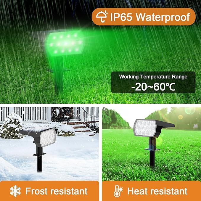 WELALO Solar Color Changing Spot Lights Outdoor, Waterproof Solar Halloween Lights, 7 Modes Multicolor RGB Landscape Spotlights for Garden Yard Driveway Lawn Patio Pathway Christmas Decorations 6 Pack WELALO