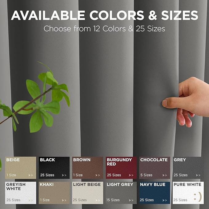 Joydeco Blackout Door Curtain for Doorway Privacy 96 Inches Long, Grommet Closet Curtain for Open Closet, Room Divider for Bedroom Living Room (Light Grey, 52Wx96L, 1 Panel) JOYDECO