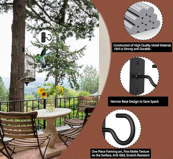 50Pack Ceiling Hooks Bulk for Hanging Plants Black 2.5in QualityEfficiency