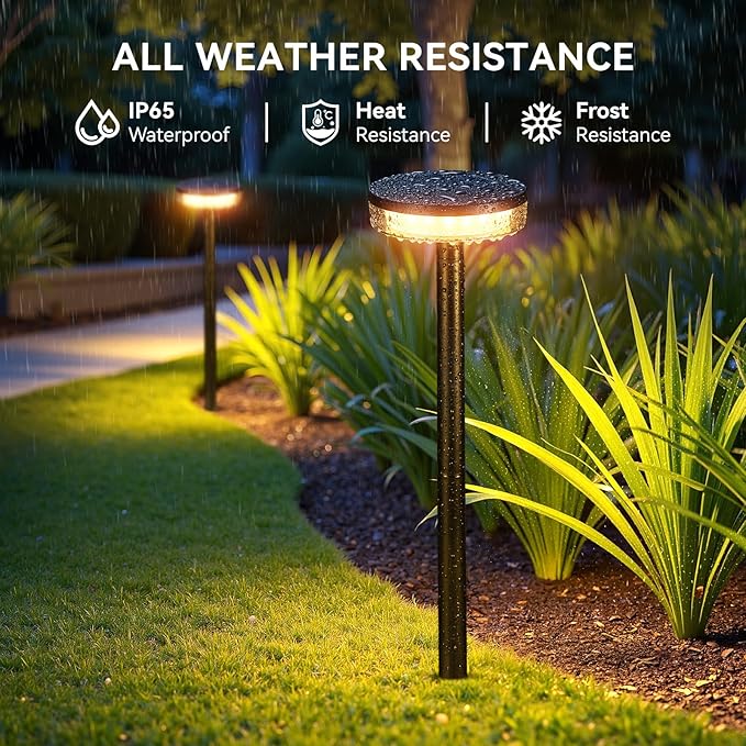 LETMY Solar Pathway Lights Outdoor, 2 Pack 2X Brighter Solar Lights Outdoor Waterproof, Taller Pathway Light with Larger Panel, Auto On/Off Up to 12Hrs Driveway Light for Yard Outside Patio Path Lawn Letmy