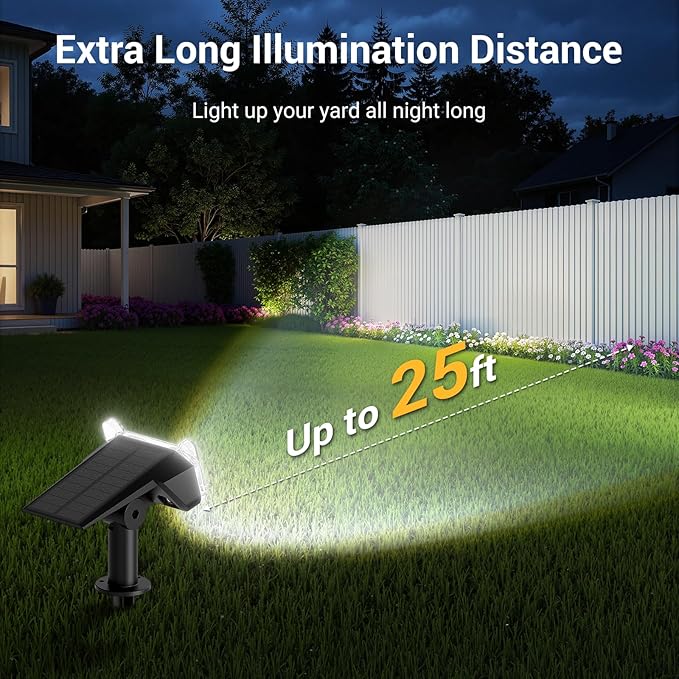 WdtPro Solar Spot Lights Outdoor for Tree, Sign, Mailbox, Solar Lights Outdoor Waterproof, Bright Landscape Spotlights, Auto ON/Off, Dusk to Dawn Lighting for Yard Patio Garden Pathway, 4 Pack WdtPro