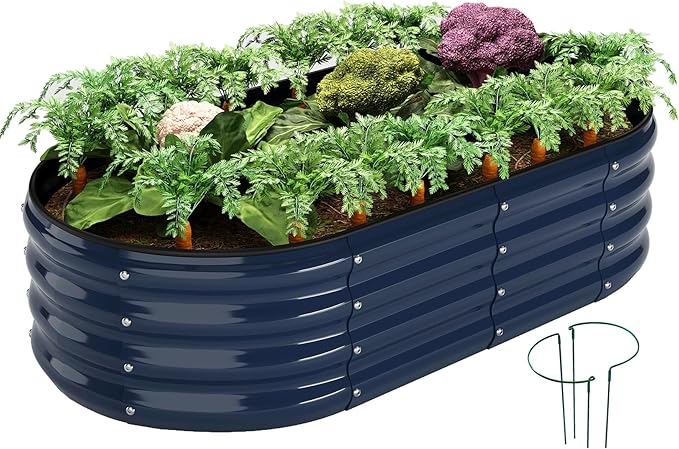 Raised Garden Beds Outdoor Galvanized Planter Raised Garden Bed 4x2x1ft Flower Garden Bed ZFHgarden