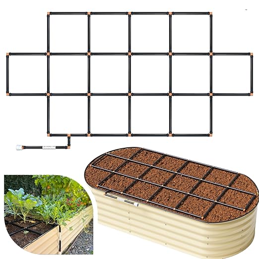 Garden Grid Watering System | Raised Garden Bed Drip Irrigation System – But Better | Pre-Assembled, Waters Every Plant Evenly, 2-Minute Setup | Square Foot Gardening Grid | US-Made (Cornerless, 3x6) GardenInMinutes