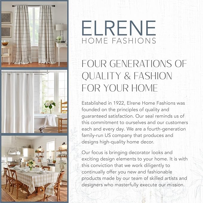 Elrene Home Fashions Matine Weatherproof Tab-Top Indoor/Outdoor Solid Color Curtain Panel for Porch, Pergola, Patio, Deck, 52”W x 84”L, Ivory ElreneHomeFashions