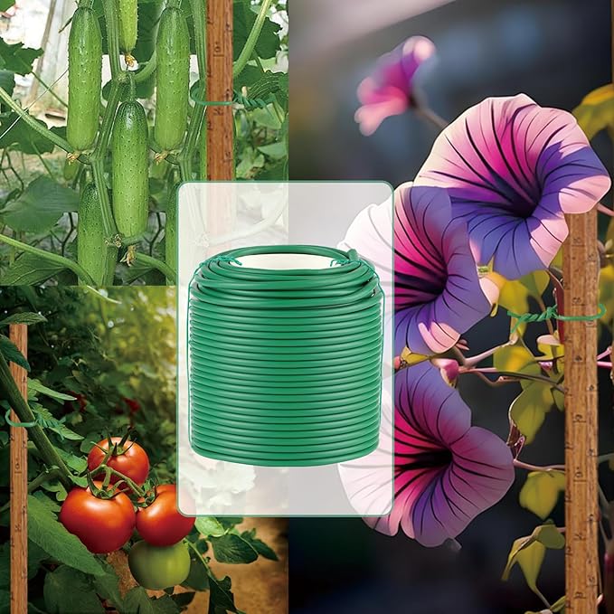 Soft Plant Ties, 164ft Garden Wire, 3.5mm Flexible Garden Ties for Climbing Plants, Tomato, Vines Plant, Flowers, Roses Plant Support QenFree