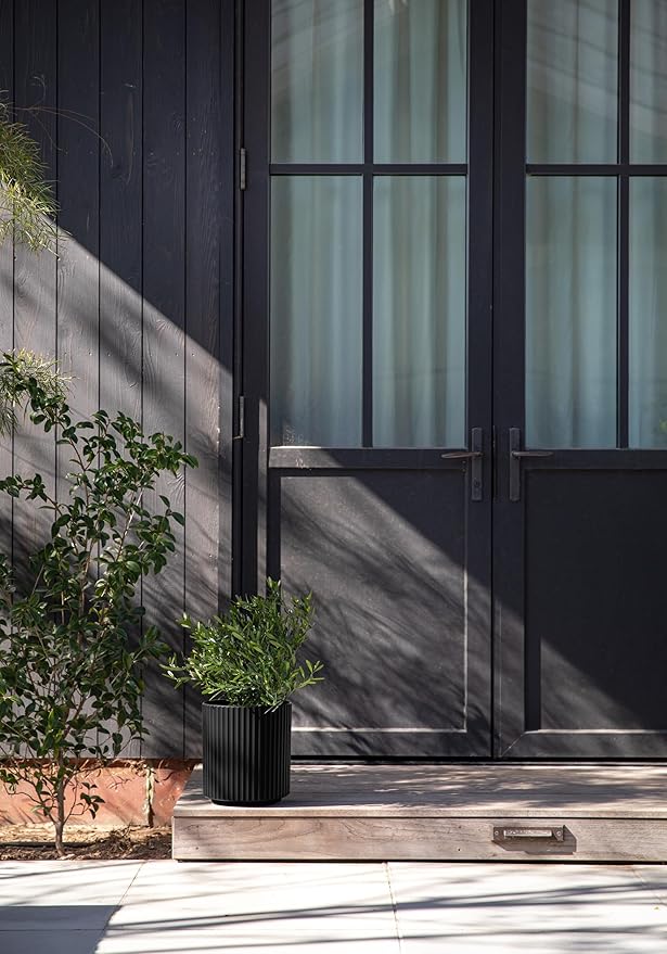 Veradek Demi Series Round Planter for Porch, Patio, Backyard | Durable Plastic-Concrete Material | Modern Décor for Tall Plants, Flowers VeradekOutdoor