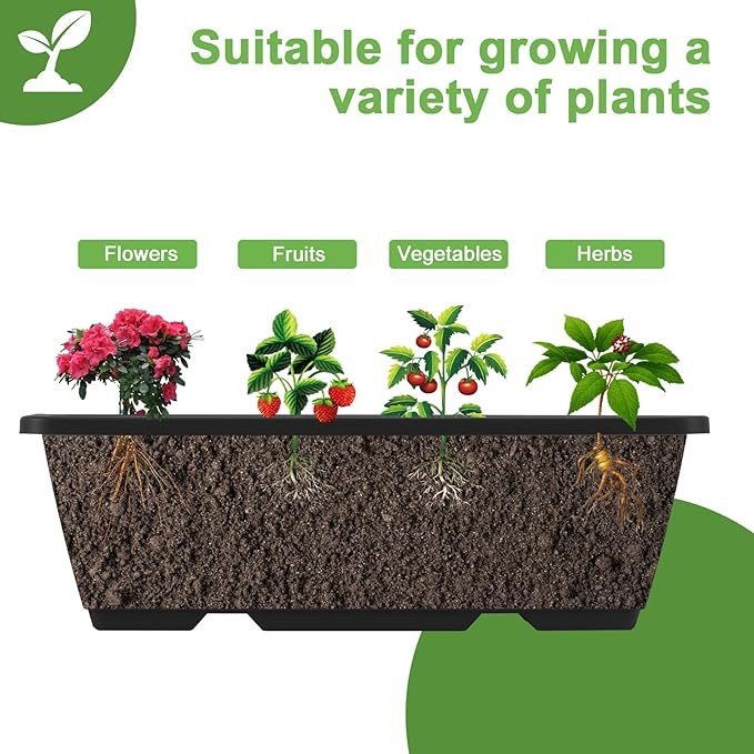 5 Tier Vertical Raised Garden Bed Planter Box, Vertical Raised Bed with Drainage Holes for Indoor Outdoor Herbs Flowers Vegetables Plants, Black Fogein