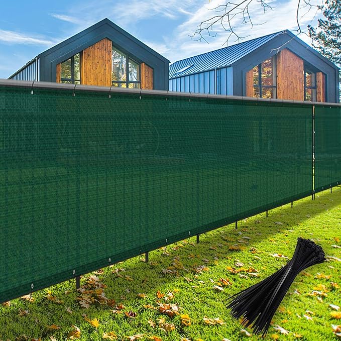 LOVE STORY Custom Size 3'x8' Dark Green Balcony Privacy Screen,UV Block Privacy Fence Screen,90% Shield for Outdoor Pool Garden Apartment Railing LOVESTORY