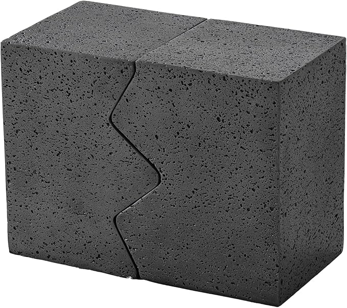 COSIEST Concrete Side Table, Set of 2 Rectangular Outdoor Side Tables, Decorative Garden Stools for Indoor Outdoor, Accent Table Patio Side Table End Table w Spotted, Dark Grey COSIEST