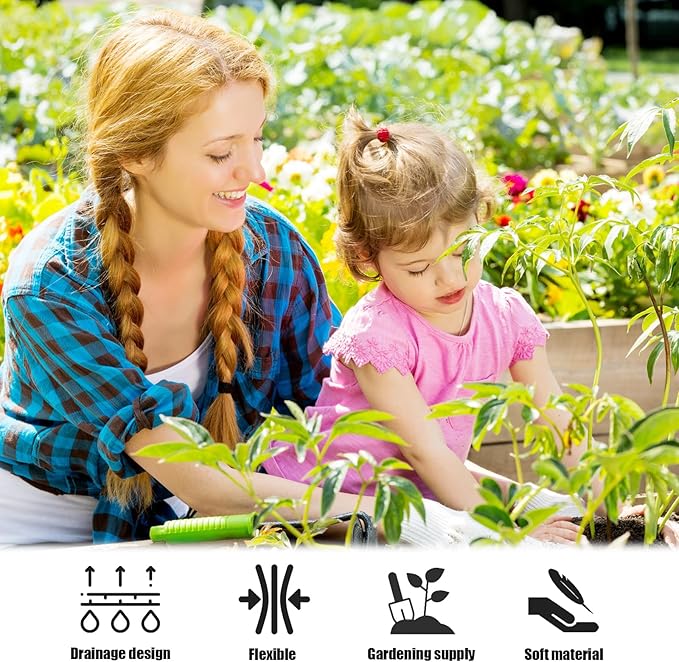 Anyumocz 90Pcs 1 Gallon Nursery Pots for Plants,Plastic Seedling Pot with Drainage Holes,Garden Flower Plant Container for Transplanting,Succulents,Cuttings(Black) Anyumocz