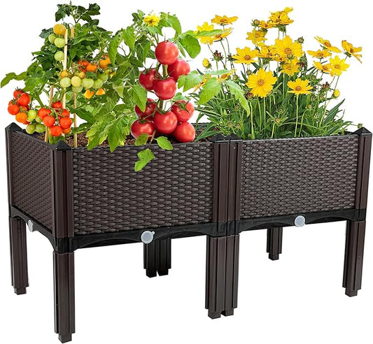 Raised Garden Bed with Legs Planters for Outdoor Plants pots Elevated Garden Boxes Garden Patio Balcony Deck to Planting Flowers Vegetables Tomato and Herbs TDDSS