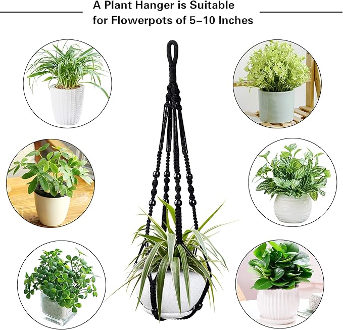 Augshy Macrame Hanging Planter, 2 Pack Hanging Planters for Indoor Plants Indoor Outdoor Decor Handmade Hanging Plant Holder(35 Inch) Augshy