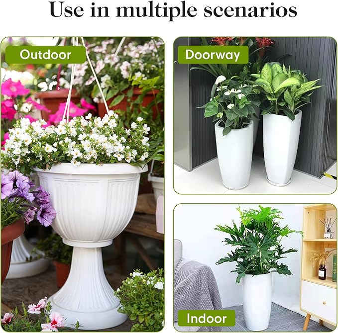 AZEAM Adjustable Plant Risers for Inside Pots, 2 PCS Planter Inserts Fillers for Large Flower Pots, Height Planter Lifter Stand for Outdoor Indoor Plants, 12"- 16" Raise with 4"-12" Top Support AZEAM