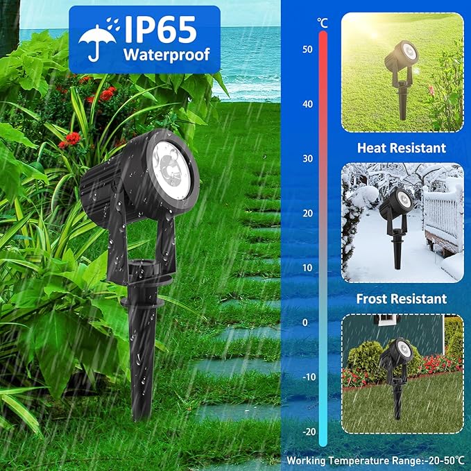 T-SUNUS RGB Solar Landscape Spotlights Christmas, Color Changing Spot Light Outdoor IP65 Waterproof Garden Lights 9.8ft Cable with Separated Panel for Yard Driveway Porch Walkway Pool Patio Halloween T-SUNUSLighting