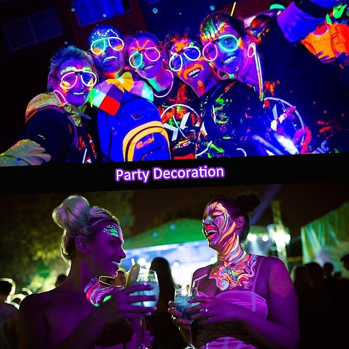 Halloween Outdoor Blacklight Spotlight,12W Outdoor Black Lights for Glow Party,Purple LED Landscape Lighting for Yard Garden Poster Bar Decoration,4Pack Qeeanmo