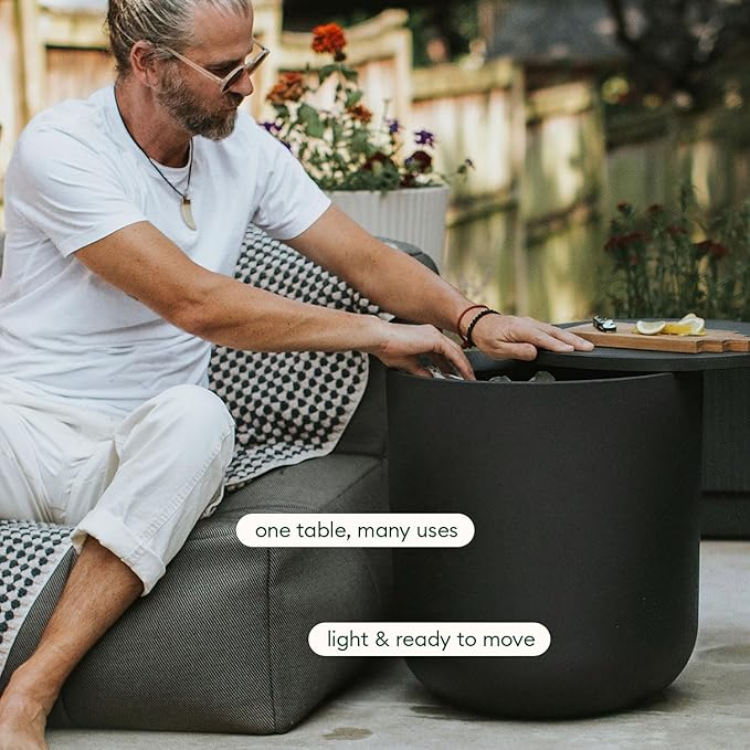 Veradek Kona Cooler Side Table – 2-in-1 Outdoor Patio Side Table w/Cooler | Insulated 40L Capacity | Modern Accent Décor for Hosting, BBQ, Poolside VeradekOutdoor