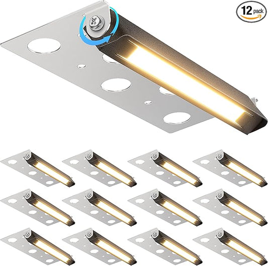 SUNVIE 7 Inch Retaining Wall Lights 5W LED Hardscape Lighting 12V-24V Low Voltage Step Lights 3000K Warm White Waterproof Outdoor Landscape Lighting for Patio Walls Stairs, 12-Pack with Connectors SUNVIE
