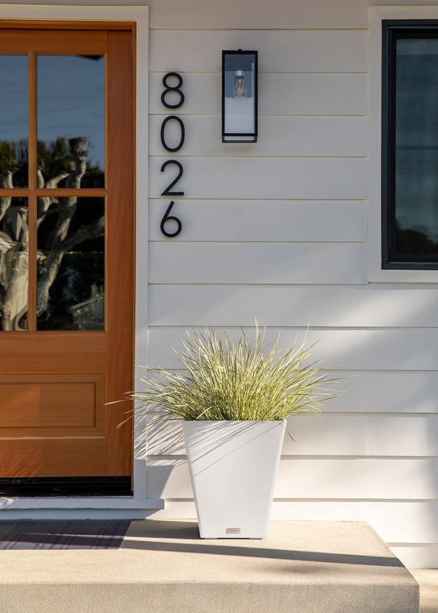 Veradek Pure Series Nobleton Plastic Planter - Large Pots for Indoor or Outdoor Porch/Patio | Durable All-Weather Use with Drainage Holes | Modern Planter Décor for Flowers, Shrubs, Trees VeradekOutdoor