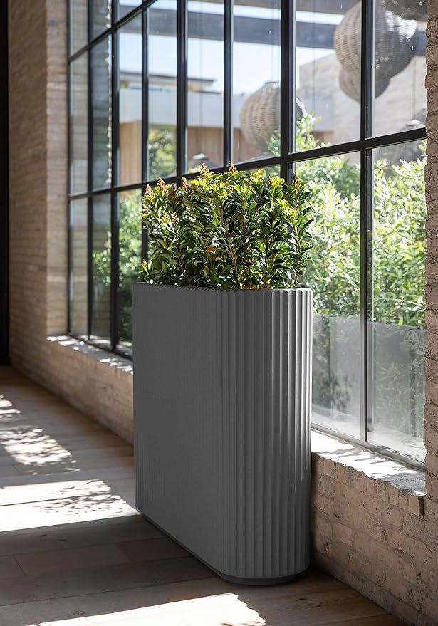 Veradek Demi Series Span Planter for Front Porch, Patio, Backyard | Durable Plastic-Stone Composite Material | Modern Décor for Shrubs, Flowers VeradekOutdoor