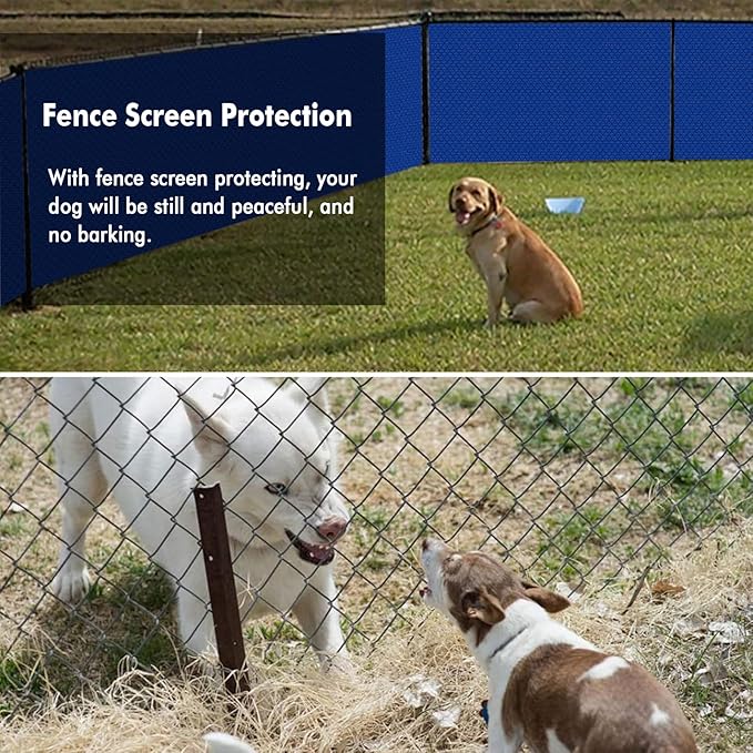 UPGRADE Privacy Screen 6' x 50' Fence Commercial Shade Cover with Brass Grommets Heavy Duty Perfect for Outdoor Back Yard, Blue, Customizable UPGRADE
