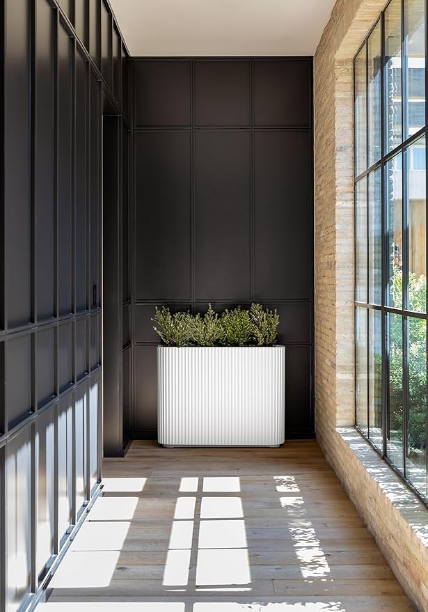 Veradek Demi Series Span Planter for Front Porch, Patio, Backyard | Durable Plastic-Stone Composite Material | Modern Décor for Shrubs, Flowers VeradekOutdoor