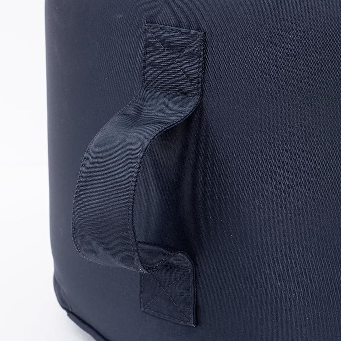 QILLOWAY Indoor/Outdoor Inflatable Stool,Round Ottoman,All Weather Foot Rest for Camping or Home,All Navy QILLOWAY