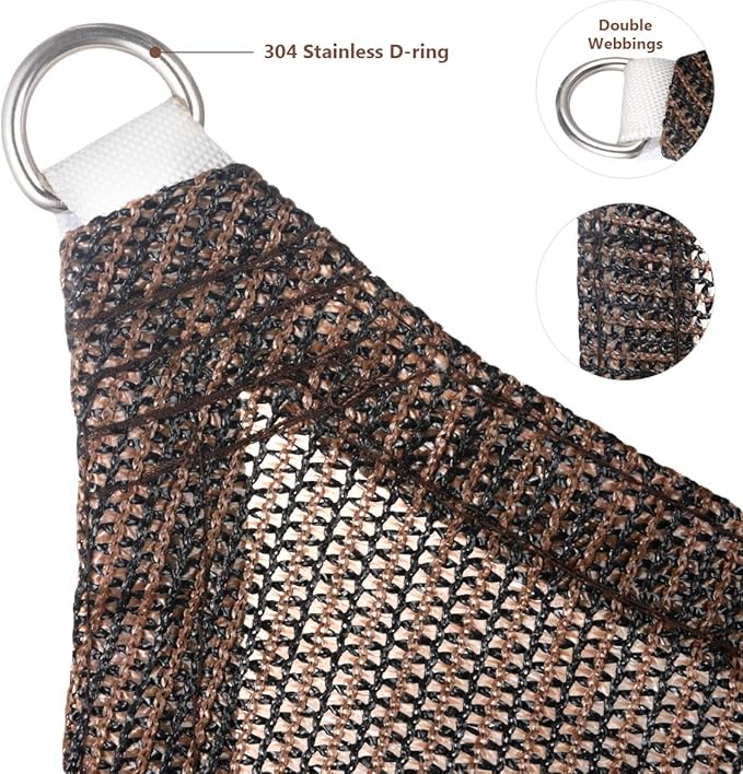Eden's Decor Straight Flat-Edged Sun Shade Sail Rectangular 4' x 18' Brown UV-Blocking Outdoor Canopy Fabric Cloth Awning for Pergola Patio Garden Backyard Custom Size EdensDecorInc