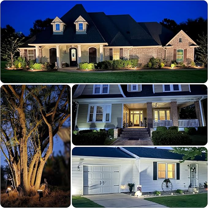 Solar Spot Lights Outdoor 63 LED 3 Lighting,Waterproof IP65 Modes Spotlights for Outside House Yard Garden Landscape Lights 6 Pack (Natural Light) AUDERWIN