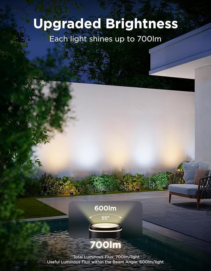 Govee Outdoor Spot Lights 2, IP67 Waterproof Spotlights, Landscape Lights Work with Matter, Alexa, and Google Assistant, RGBWIC Color Changing Light for Outdoor Decor, Patio Decorations, 4 Pack Govee