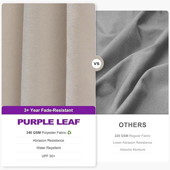 PURPLE LEAF 11' X 8' Left-right Tilting Patio Umbrella Outdoor Cantilever Swivel Rectangle Umbrella with Tilt Aluminum Offset Umbrella with 360-degree Rotation for Garden Deck Pool Patio Beige PURPLELEAF
