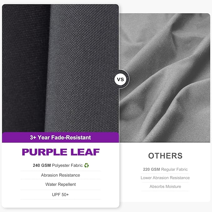 PURPLE LEAF 8.8' X 8.8' Left-right Tilt Patio Umbrella with Base Outdoor Cantilever Swivel Square Umbrella with Tilt Aluminum Offset Umbrella with 360-degree Rotation for Garden Deck Pool Patio Grey PURPLELEAF