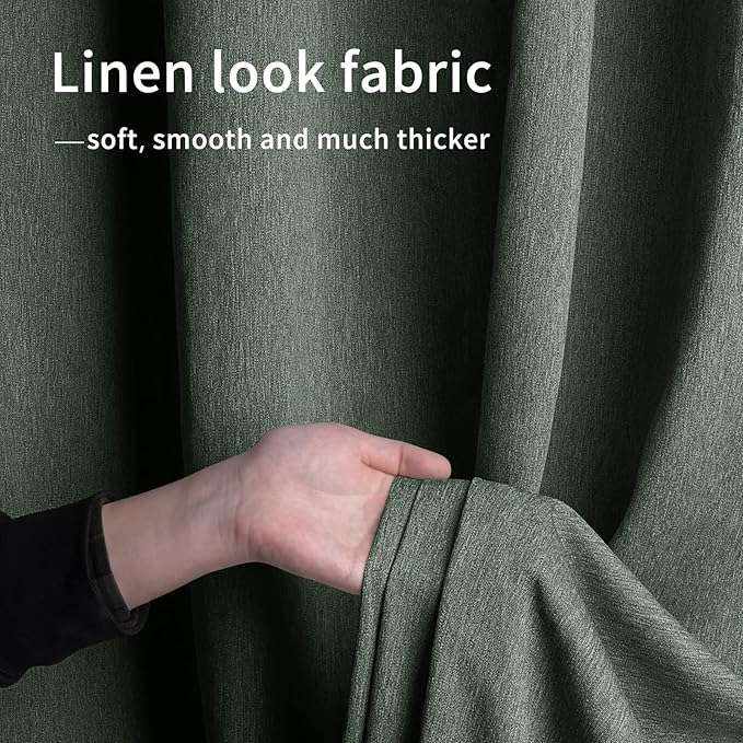 Easy-Going Linen Look Outdoor Curtains Waterproof Windproof Porch Curtains, Soft Thicken Outdoor Privacy Curtains for Patio, Gazebo, Grommet Top and Tab Bottom Drape, 1 Panel, 110x84 inch, Sage Green Easy-Going