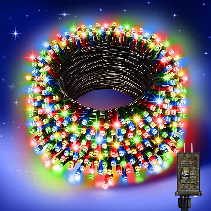 Nisocy 200 LED 4 Color Christmas String Lights, Multicolor Fairy Lights with Green Wire, 8 Modes Plug in Christmas Tree Lights for Indoor Outdoor Holiday Decorations, Party, Patio, Home Décor(66FT) NISOCYLighting