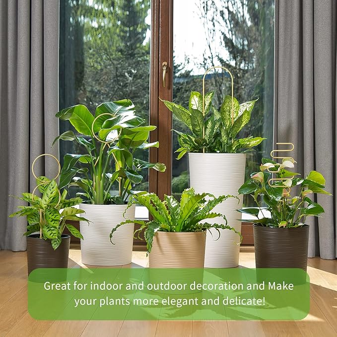 4 Pcs Small Metal Trellis for Potted Plants,Gold Trellis for Climbing Plants Indoor,Small Trellis for Potted Plants Support Stake House Plant Trellis for Garden Potted Plant,Hoya,Pothos,Flower Rootora