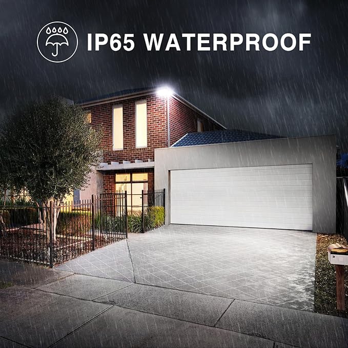 Onforu 130W Flood Lights Outdoor, 13000LM Brightness LED Light Outside, IP65 Waterproof LED Exterior Floodlight with 3 Adjustable Heads, 6500K White Outdoor Security Light for Yard Garage Eave Onforu