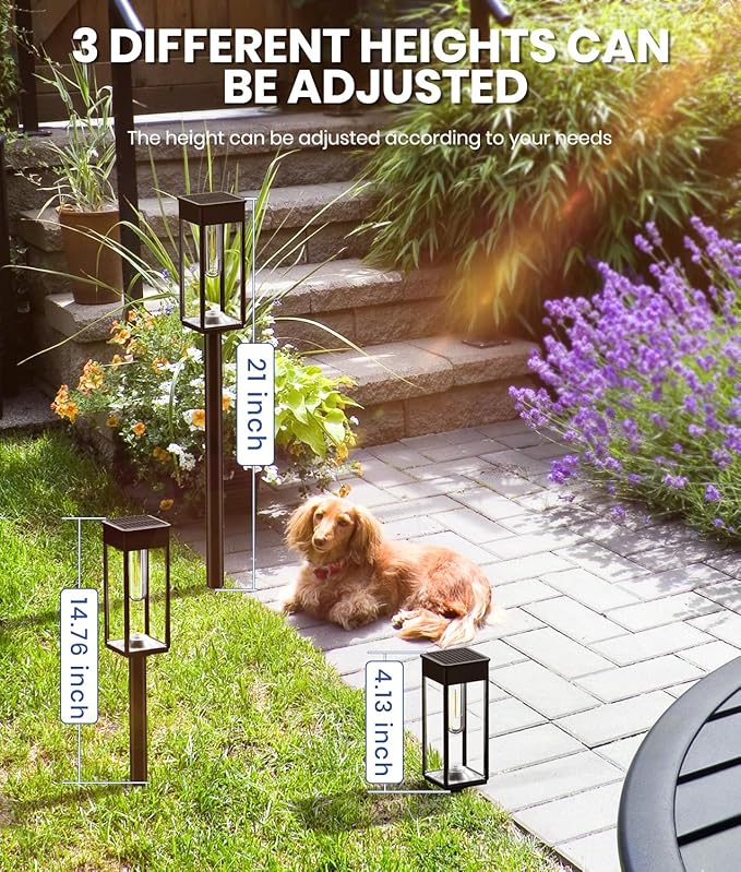 Solar Pathway Lights Outdoor, 6 Pack Solar Garden Lights Waterproof Bright LED Path Lights Solar Powered for Outside Yard Patio Lawn Walkway Driveway Decor Landscape Lighting (Cool White) NEWMESSI