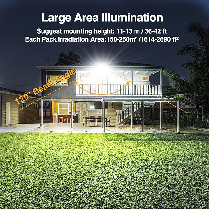 Onforu 200W LED Flood Lights Outdoor, 18000LM Bright Security Light, IP66 Waterproof Outdoor LED Lights, 6500K Daylight White Floodlight for Garage, Yard, Garden, Stadium, Playground, Arena(2 Pack) Onforu