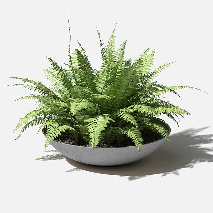 Veradek Mason Series Lane Bowl Planter| for Indoor or Outdoor Tabletops/Gardens |Made from Plastic-Stone Composite with Drainage Holes|Modern Décor for Flowers, Succulents, Small Plants VeradekOutdoor