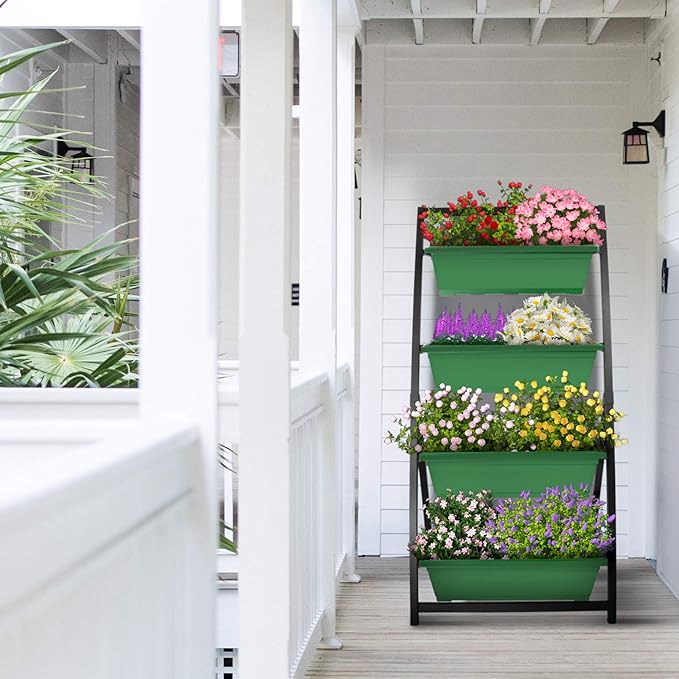 Outland Living 4-Ft Raised Garden Bed - Vertical Garden Freestanding Elevated Planters 4 Container Boxes - Good for Patio Balcony Indoor Outdoor - Perfect to Grow Vegetables Herbs Flowers OutlandLiving