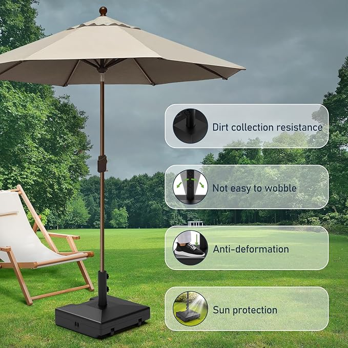 Patio Umbrella Base with Wheels and Handle, 120lbs Heavy Duty Umbrella Base, Rust-Resistant and Windproof Design, Easy to Move, Stable Umbrella Stand Outdoor Base for Patio, Terrace, and Poolside Rootora